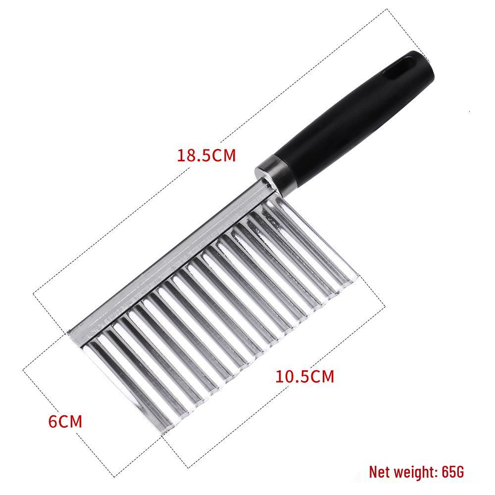 Stainless Steel Wavy French Fry & Vegetable Cutter - Fancy Kitchen Gadget for Potatoes and More