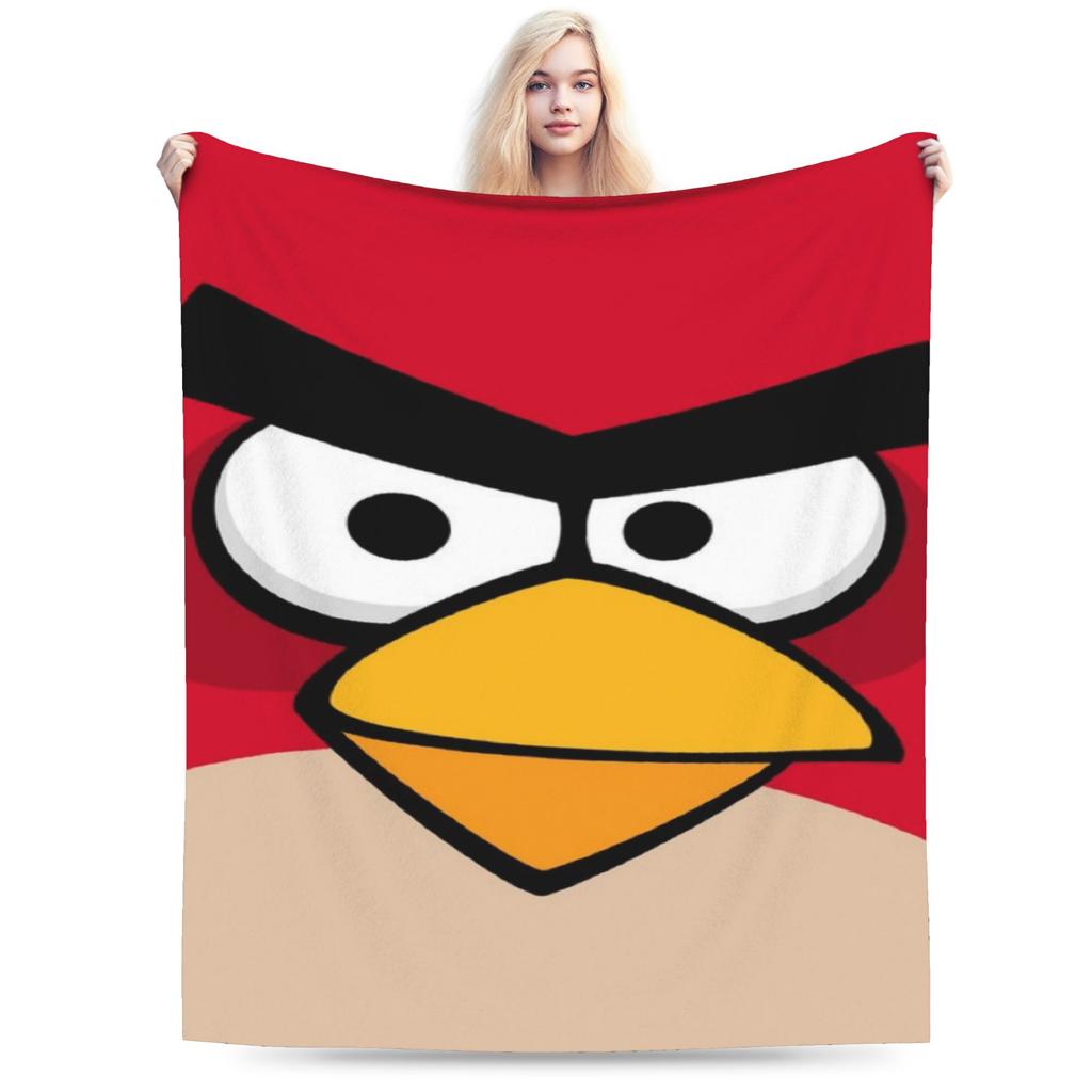 Angrys-birds Shooting Game Blanket Soft Coral Fleece Plush Healing Gifts Throw Blanket Rug Piece