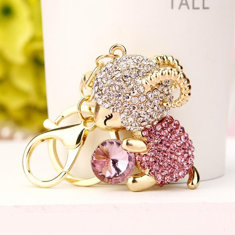 Cute Owl Crystal Rhinestones Crsytal Car Bag Keys Exquisite Pendant Cartoon Trendy Animal Key Chains Bag Charm
