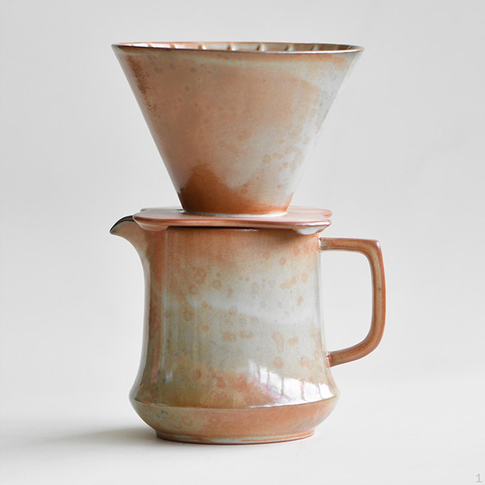 

Ceramic Pour over Coffee Maker Cone Brewer Elegant Portable Pourover for Cafe Camping Large