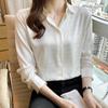 Brand 2025 New Design White Jacquard Silk Satin Long Sleeve Shirt