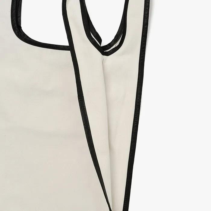 Leather Trim Canvas Shoulder Bag