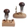 Rechargeable Wooden Music Box with Rotating Jellyfish Design Plays 32 Songs Perfect For Home Decors And Gift Giving