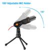 Professional 3.5mm Condenser Sound Microphone with Stand for PC Laptop Skype Recording for IPhone Android Phone Computer Gaming Live Streaming YouTube