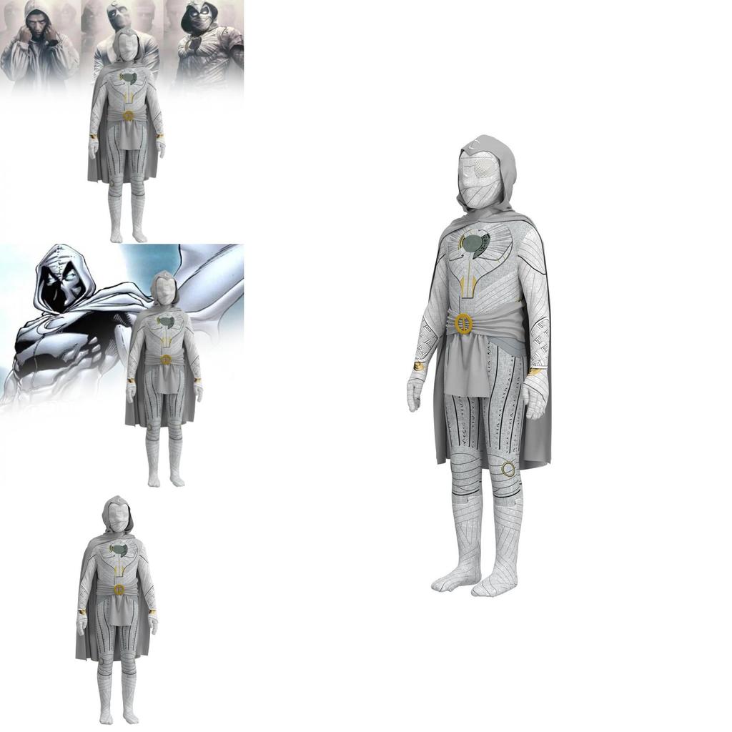 Moon Knight Outfit For Adults And Children Marvel Movie Role Play With Cape And Polyester Fabric