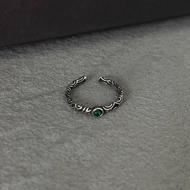 Retro Adjustable 925 Sterling Silver Open Rings - Unisex, Trendy, and Colorfast Niche Design