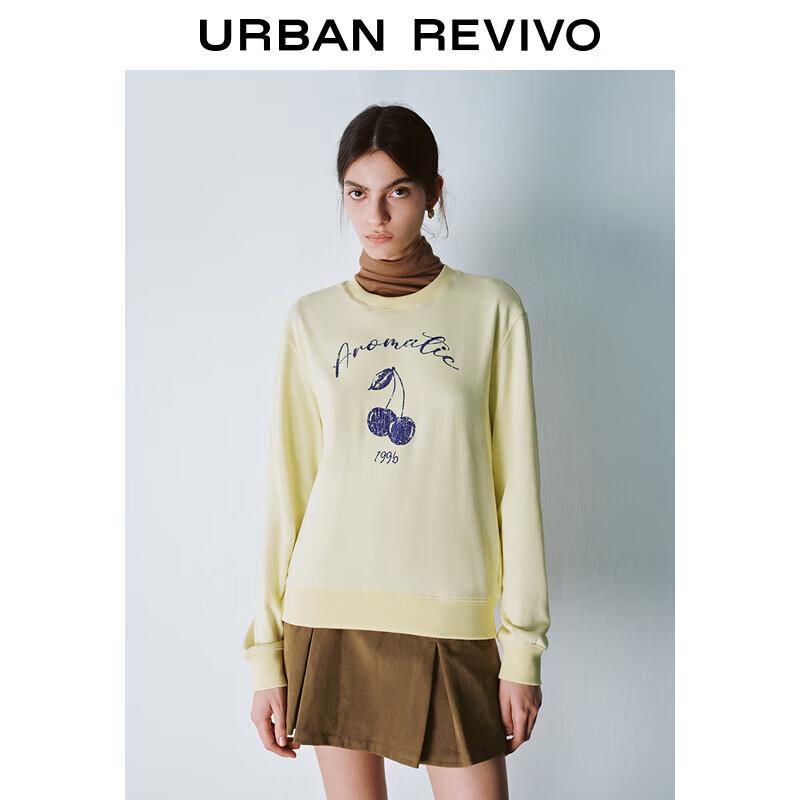 

Женский свитшот UR 2025 Весна в стиле колледжа с цветным блочным принтом свободного кроя S