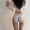 Plus Size European & American Lace Lingerie: Sexy Open Butt & Crotch Panties with Removable Features