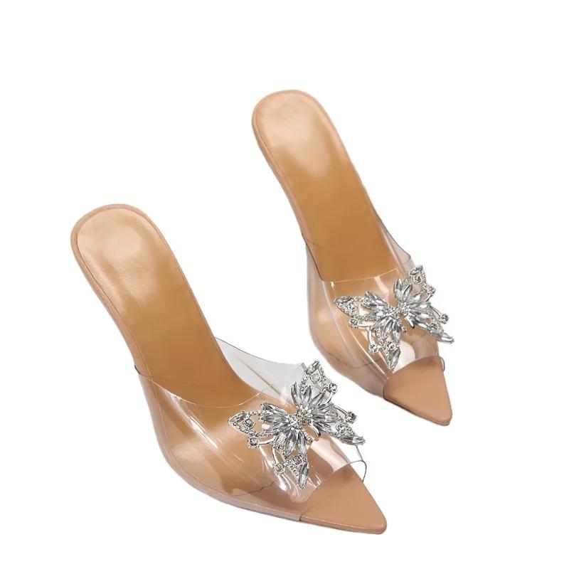Fashion Women's Shoes 2025 Hot Sale Peep Toe Women's Slippers Fashion Butterfly-knot Dress Slippers Women Summer Plus Size Heels Women