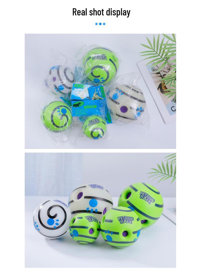 Bite-Resistant Vinyl Dog Toy Ball with Sound for Self-Play - Perfect for Golden Retrievers and Border Collies