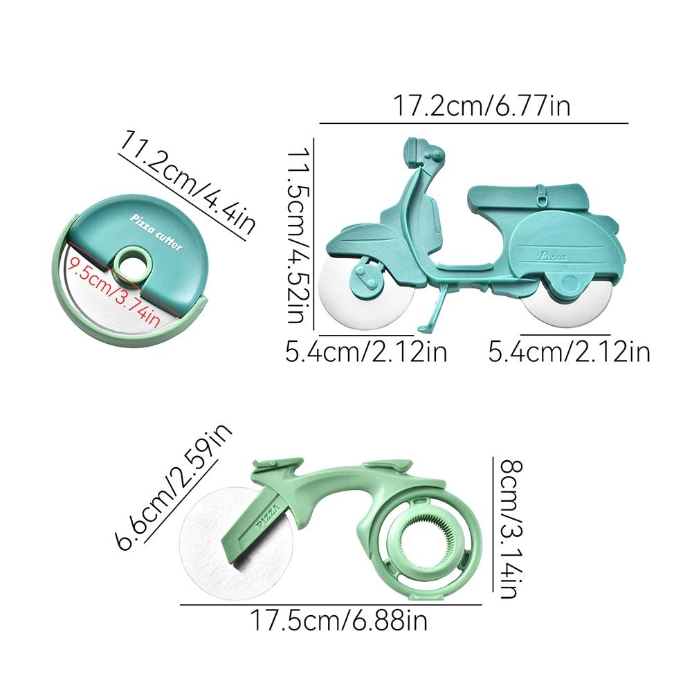 1/3Pcs Motorcycle Pizza Wheel Cutter Creative Bicycle Plastic Pizza Knife Kitchen Gadgets Perfect For Slicing And Serving Pizza