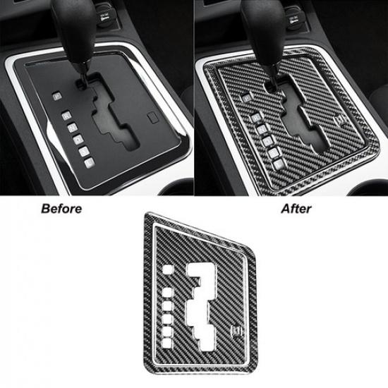 For Dodge Challenger 2008-2014 3Pcs Carbon Fiber Gear Shifter Panel Cover Trim