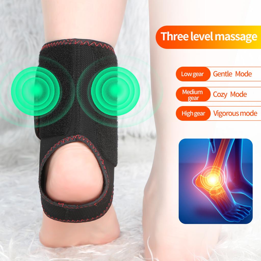 Electric Foot Massager With Heating Therapy Vibrating Ankle Pad Support For Rehabilitation And Pain Relief
