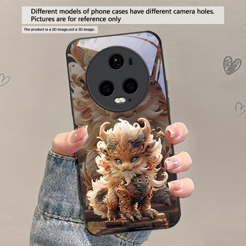

Kirin with flowing hair For Honor X5 Plus X30 X9c Smart X5b X9a X30 Max X50i 30 Pro 50 Pro 70 90 Smart 200 Lite Glass Phone Case Honor 50 Pro