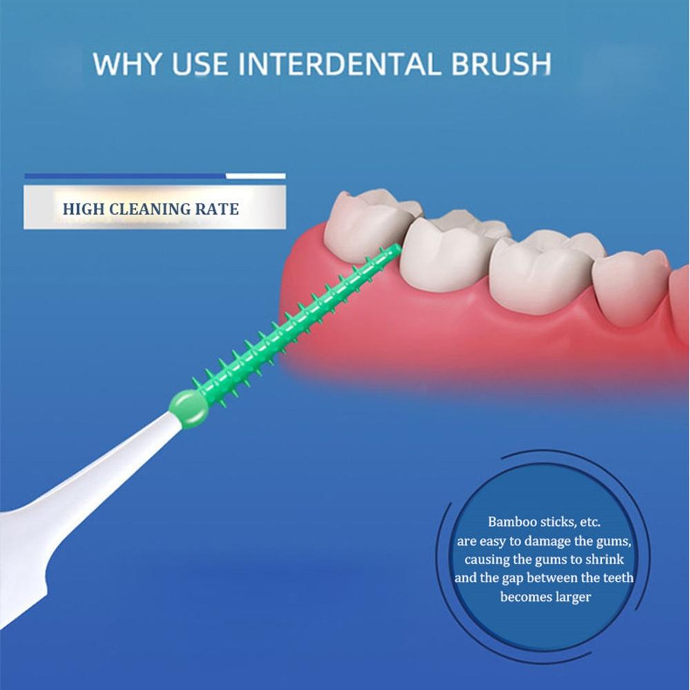 40~150Pcs Silicone Interdental Brush Disposable Dental Floss Picks Cleaning Between Teeth Soft Hilo Dental Brace Brush Toothpick