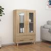 Buffet haut multi-rangement - UU - Chêne sonoma - 70x31x115 cm - Bois d'ingénierie C138