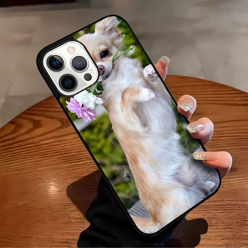 

Animal chihuahua with flower Phone Case For iPhone 17 Air 16 15 14 13 12 11 Pro Max Max Plus Bumper Case Cover iPhone 15