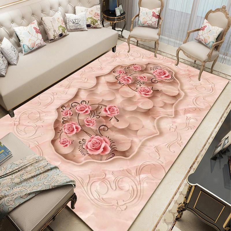 Pink Luxury Soft Carpets for Living Room Large Area Rugs Non-slip Easy Washable Floor Mat Bedroom Decor
