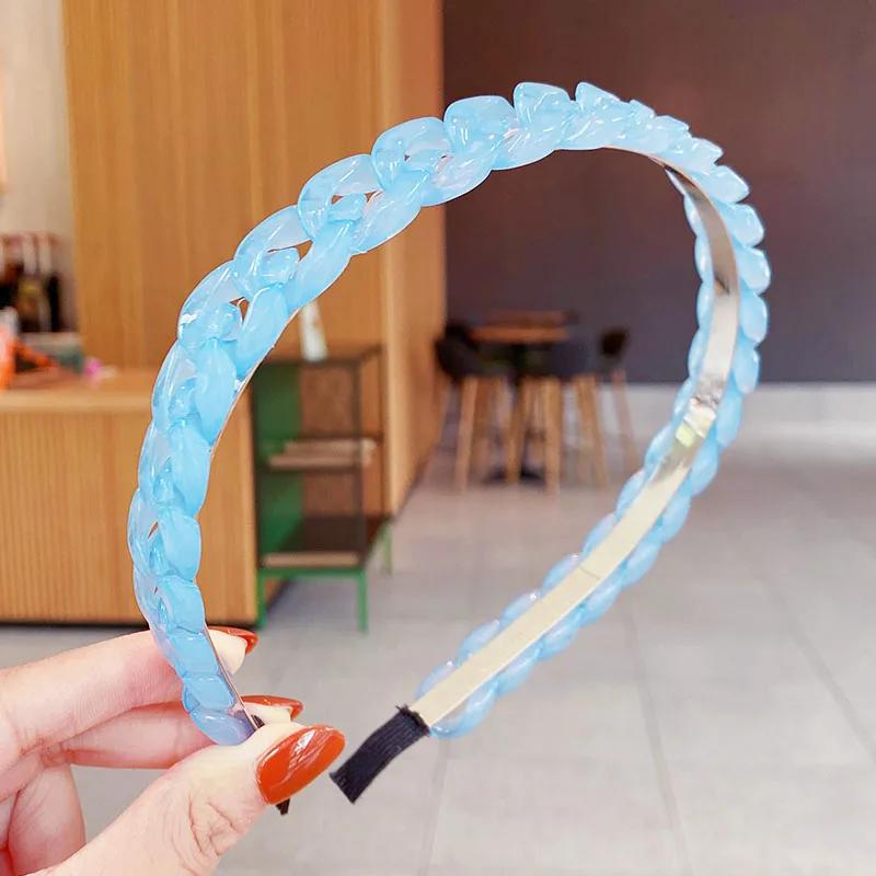 1pc New Women Vintage Gold Silver Chain Hairbands Sweet Hair Decorate Headband Turban Simple Hair Hoops Fashion Hair Accessories