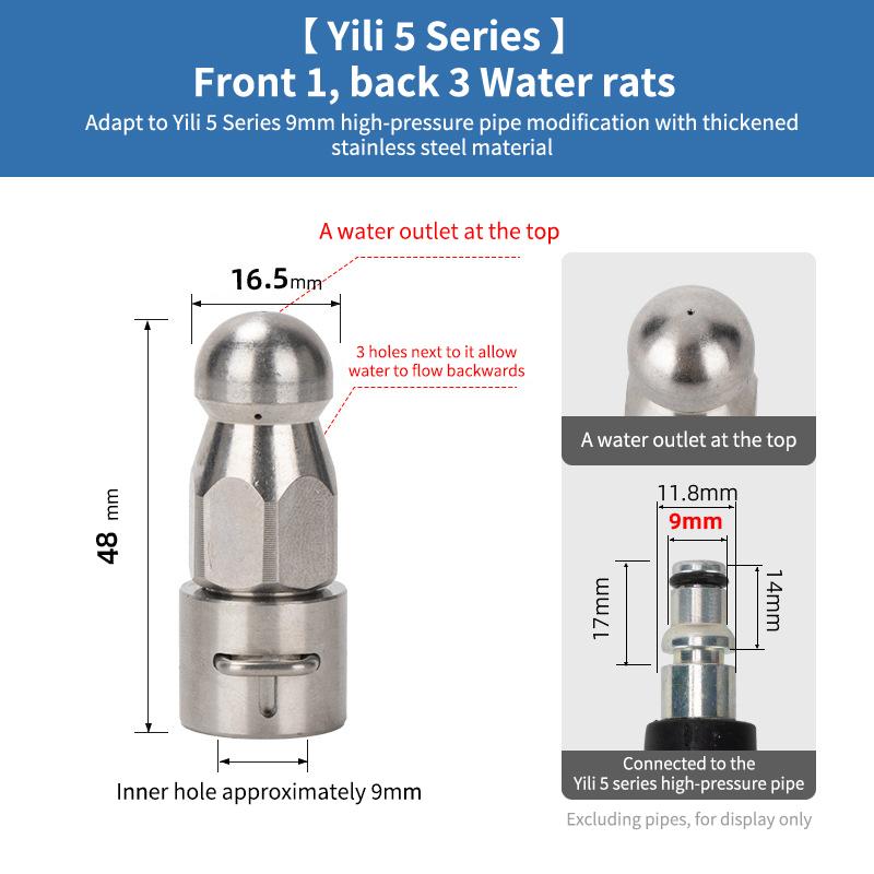 Pressure Washer Sewer Nozzle Drain Cleaning Nozzle Tips For Karcher K Series/Lavor Hose Sewer Cleaning Tool