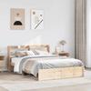 VidaXL Bed Frames with Headboard 140x190 Cm Solid Pine Wood, Bed, Solid Wood Bed Frame, Bedroom Furniture At 3306728