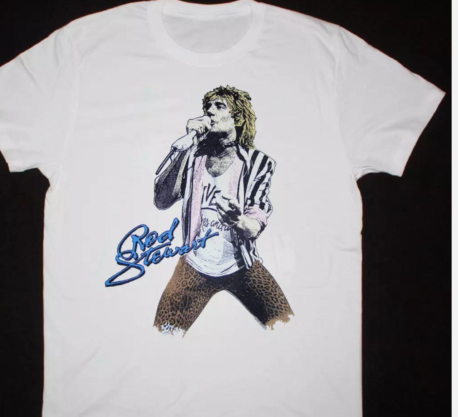 Rod Stewart Live In Concert Cotton White All Size Men Women Shirt L