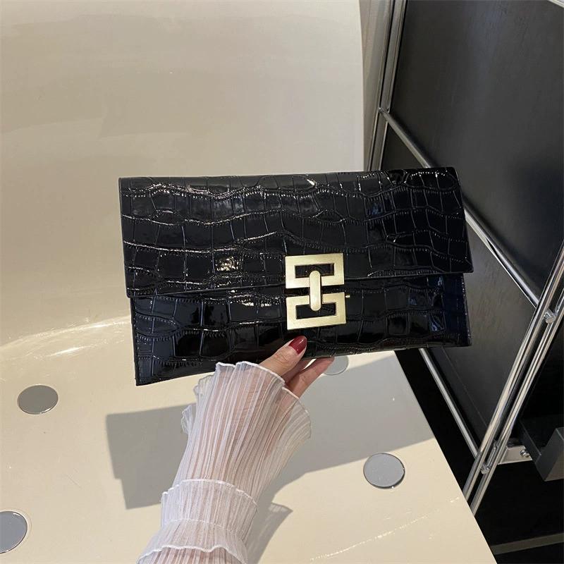 Handheld Bag Envelope Simple And Versatile Bag Dinner Crocodile Pattern Women'S Bag Wedding