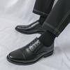 Fashion Classics Designer New Black Brown Men's Pointed Lace Up Oxford Shoes Gentleman Wedding Dress Homecoming Formal Wedding Footwear