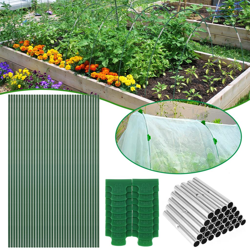 Greenhouse Plant Hoops Set Fibreglass Grow Set Seedling Arch Shed Bracket Vegetable Garden Grow Tunnel Support Hoop Netting Kits