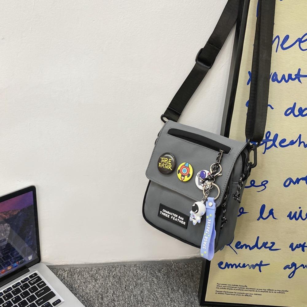 

Harajuku Canvas Shoulder Bag Quick-dry Mobile Phone Pack All-match Men Crossbody Bag Male