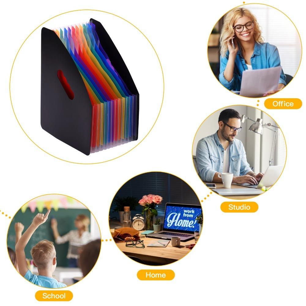 12 Pockets File Organizer Portable Document Organizer Self Standing File Rack  Book