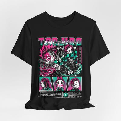 Tanjiro grafisk t-shirt, Demon Slayer anime-tröja, japansk manga-merchandise, Tanjiro