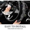 2 PCS Steering Wheel Cover, 15 Inches Crystal Diamond Bling Cover for Auto-Pink