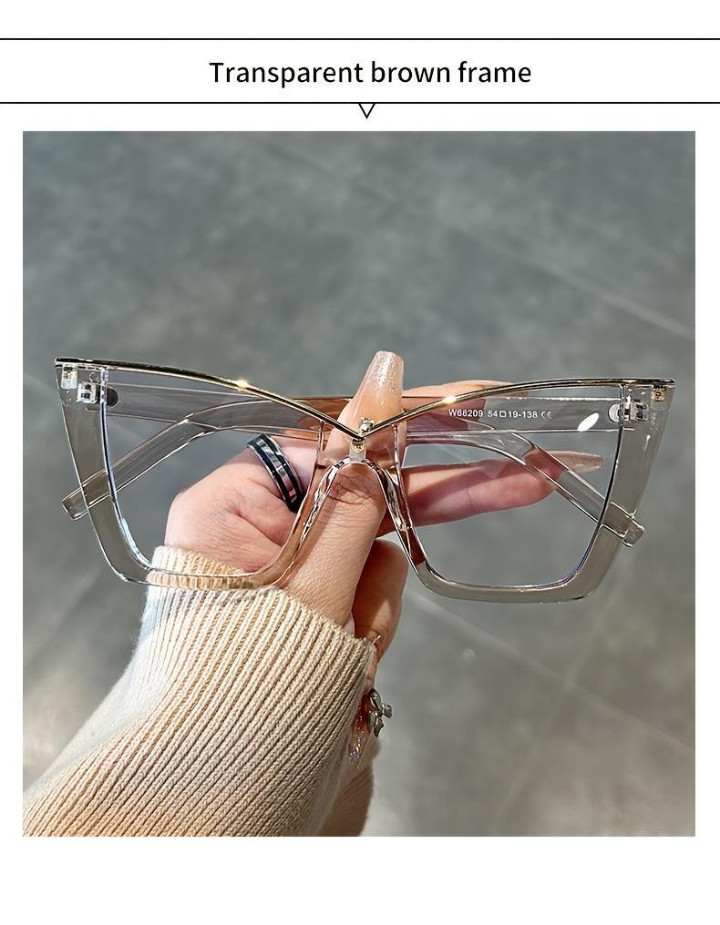 

2025 Vintage Cat Eye Glasses Transparent Lens Computer Glasses Jelly Color Frame For Women-Fashion Glasses Eye Protection шампанского