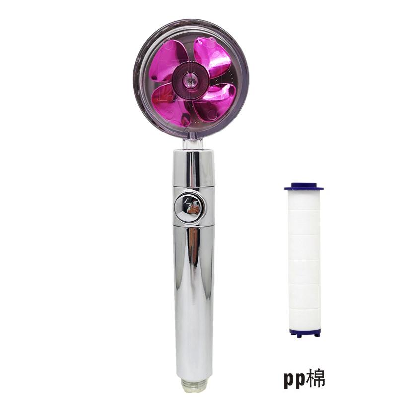 Shower Head Water Saving Flow 360 Degrees Rotating With Small Fan ABS Rain High Pressure Spray Nozzle Bathroom Accessories