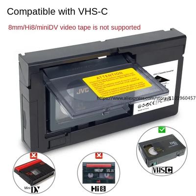 Adaptador de Cassette VHS-C para Videocámaras VHS-C SVHS JVC RCA Panasonic Adaptador de Cassette VHS Motorizado No para 8mm/MiniDV/Hi8