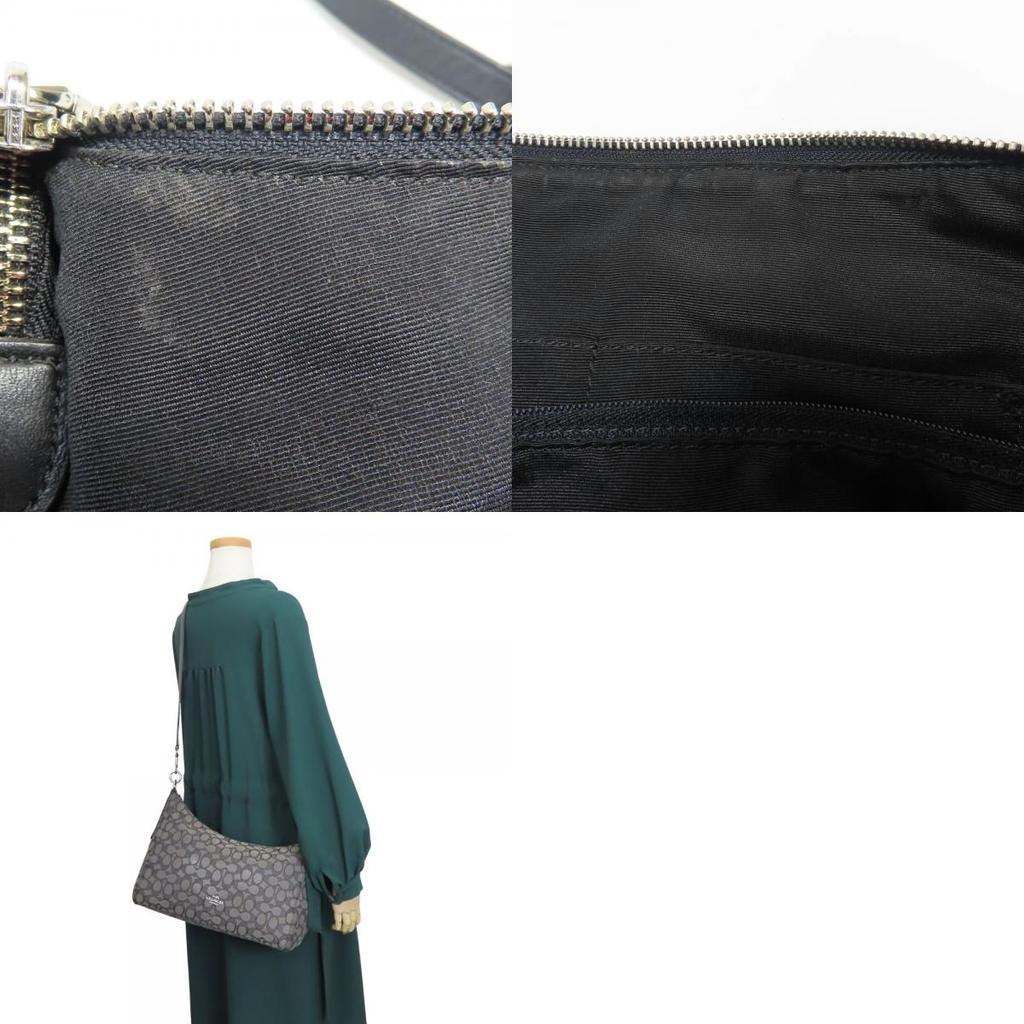 Used COACH Shoulder Bag Signature F54936 Canvas/leather Gray Black Casual