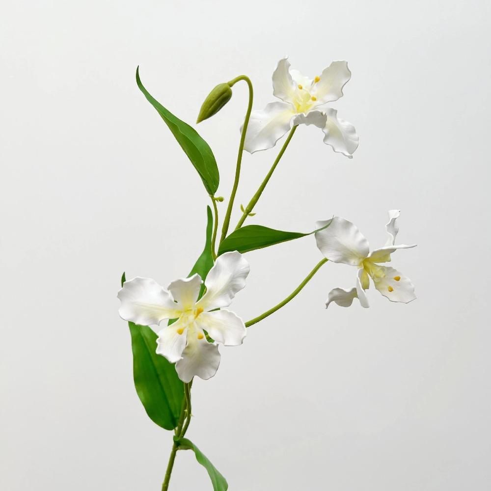 Realistic Simulation Silk Flowers Long Branch Faux Flower Luxury Fake Iris Stem  Party Decor