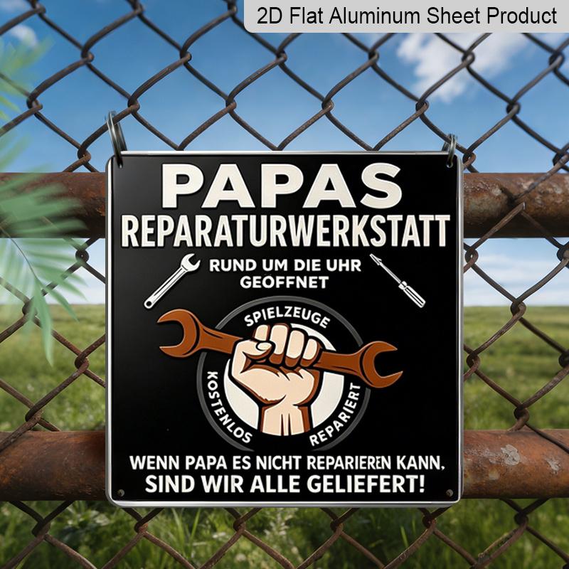 

2D Flat, 1pc, Decorative Plaques and Ornaments, Humorous Repair Shop Sign, Perfect for The Garage, Tool Room, Home Workshop, or Father s Day Gift 20*20cm