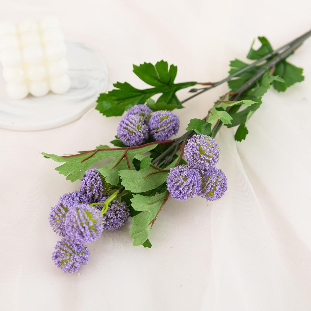 Baihuabang 12 Dandelion and Chrysanthemum Artificial Table Tennis Flower Ornaments with Golden Ball Decor.