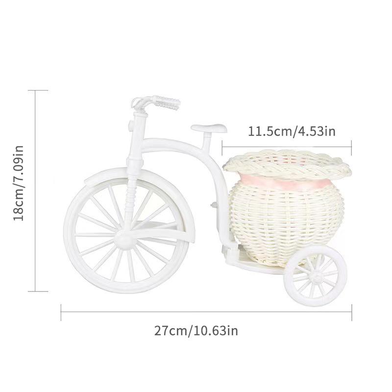 Cesta de Flores Pequena em Forma de Triciclo Decoração para Festa de Casamento Cerimônia Armazenamento de Flores de Bicicleta Decoração de Mesa para Casa Escritório