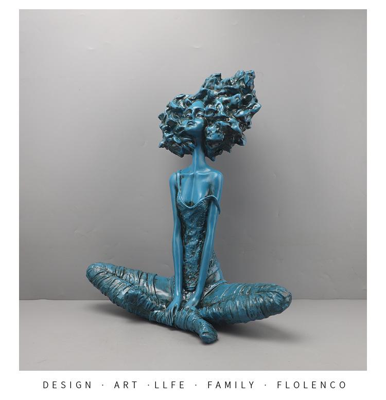 Luxury European Resin Afro Sculpture Decor for Living Room TV Cabinet