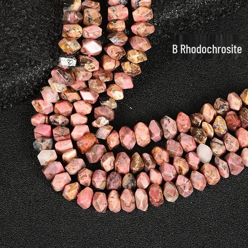 Jade Rhodochrosite Prehnite Sunstone Hawk's Eye Irregular Faceted Beads
