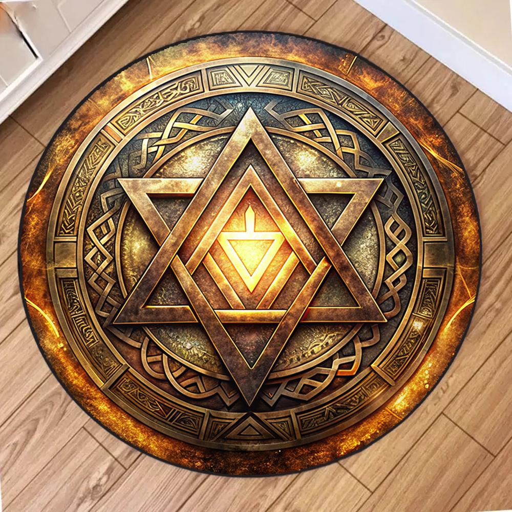 Star Printed Round Carpet Dirty-resistant Floor Mat for Living Room Computer Chair Cushion Bedroom Decor Home Hallway Area Rugs