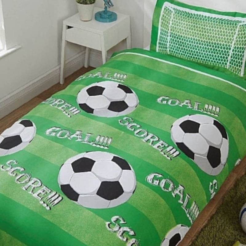 Goal Shoot Football Soccer Kids Boys Single Duvet Quilt Cover Bedding Set