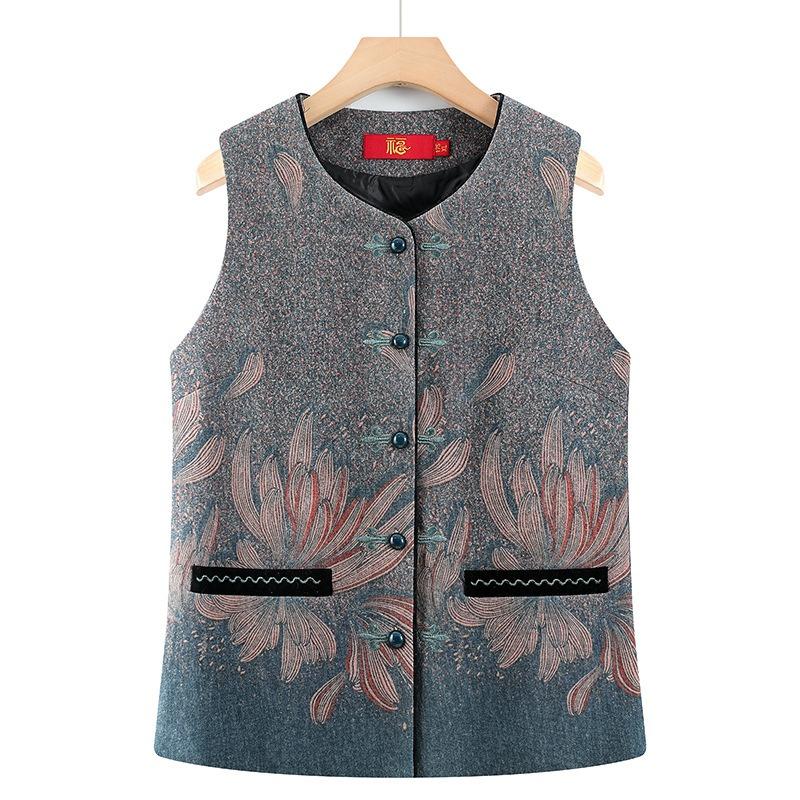 

Женский жилет Тонкий жилет Жилет для пожилой женщины Весенний жилет Жилет 6XL (recommended 160-87.5 kg) синий