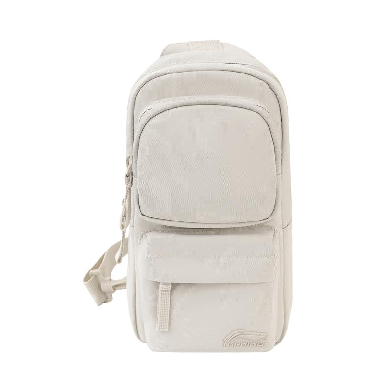 Li Ning Polyester Sling Bag Regular Unisex Oat Gray ABDV393-2