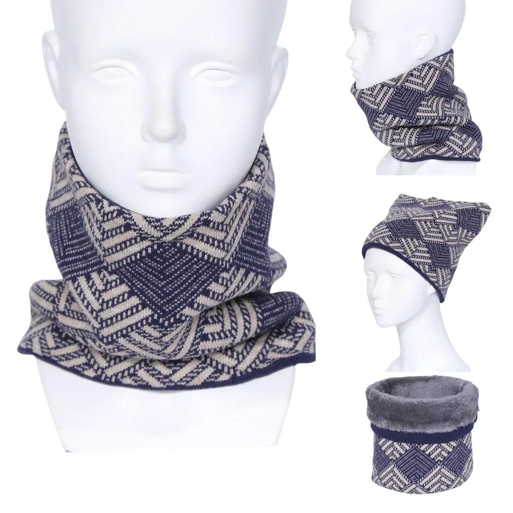 Winter Men Velvet Thickened Scarf Luxury  Cashmere Warm Outdoor Windproof Plaid Neck Cover Couple Knitted Neckerchief