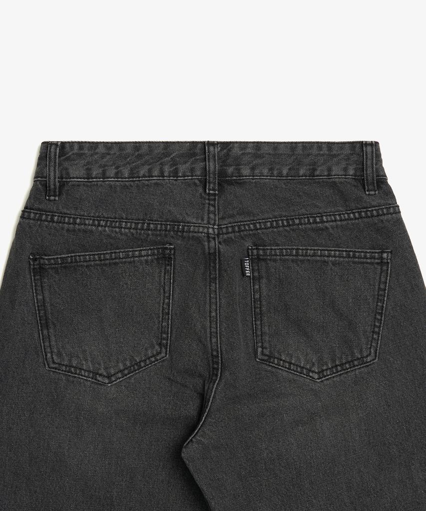 TOFFEE Wide Denim Pants (Deep Grey)