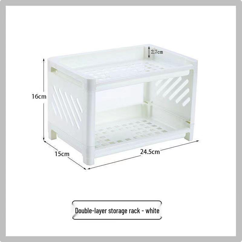 Double-Layer Storage Organizer Rack for Cosmetics, Bathroom, and Office